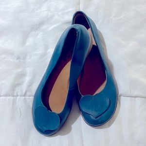 Kork-ease flats blue/turquoise hearts 7/38 leather